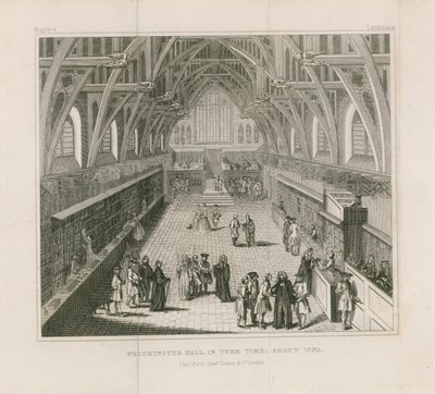 Westminster Hall in periodo di sessione, circa 1770 da English School