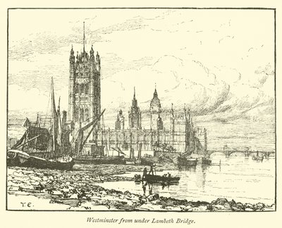 Westminster da sotto il ponte di Lambeth da English School