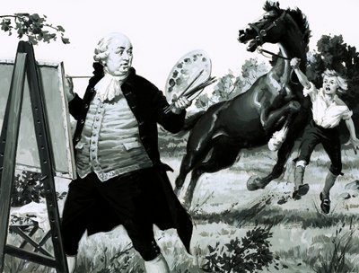 Quando il cavallo vide il suo ritratto, si impennò per la paura da English School