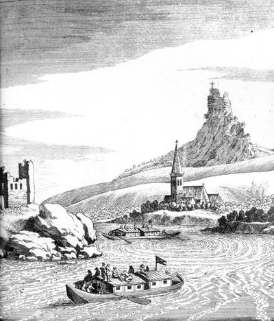 Vortice nel Danubio, da Un resoconto di diversi viaggi di Edward Browne, pubblicato nel 1677 da English School