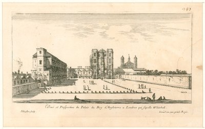 Whitehall. Incisione di Israel Silvestre, 1640 da English School