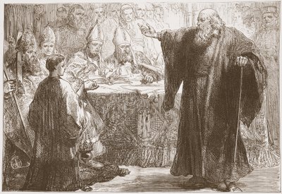Wicliffe davanti alla convocazione a Oxford, illustrazione da La storia del protestantesimo di James Aitken Wylie (1808-1890), pub. 1878 da English School