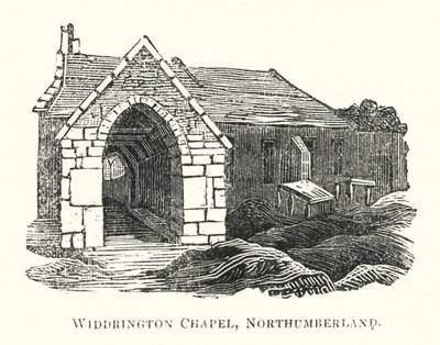 Cappella di Widdrington, Northumberland (incisione) da English School