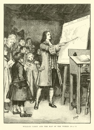 William Carey e la mappa del mondo da English School