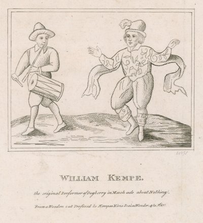 William Kempe, il primo interprete di Dogberry in Molto rumore per nulla da English School
