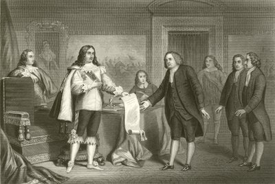William Penn riceve la Carta della Pennsylvania da Carlo II da English School