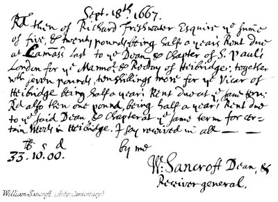William Sancroft (Arcivescovo di Canterbury) da English School