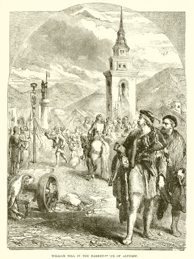 Guglielmo Tell nella piazza del mercato di Altdorf da English School