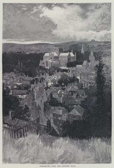 Winchester, dalle colline orientali (litografia) da English School