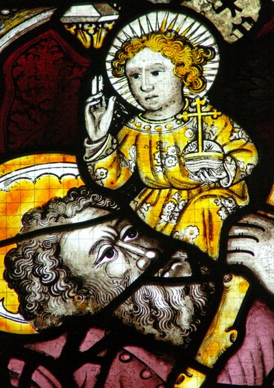 Vetrata raffigurante San Cristoforo da English School