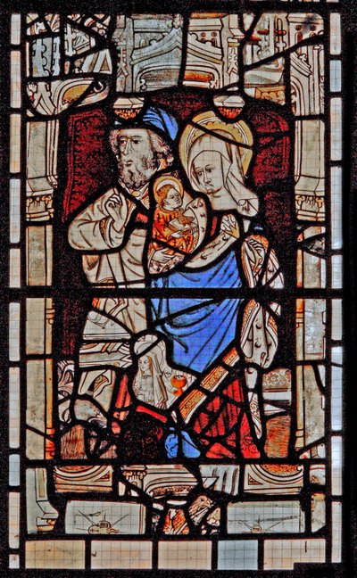 Vetrata raffigurante Santa Maria Salome, Zebedeo con il piccolo San Giovanni da English School