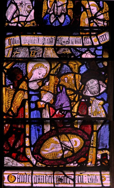 Finestra N5 raffigurante la Natività da English School
