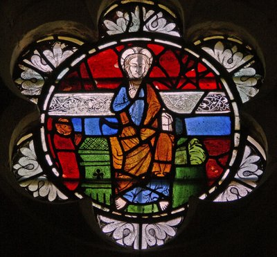 Finestra N6 raffigurante Cristo in Maestà da English School