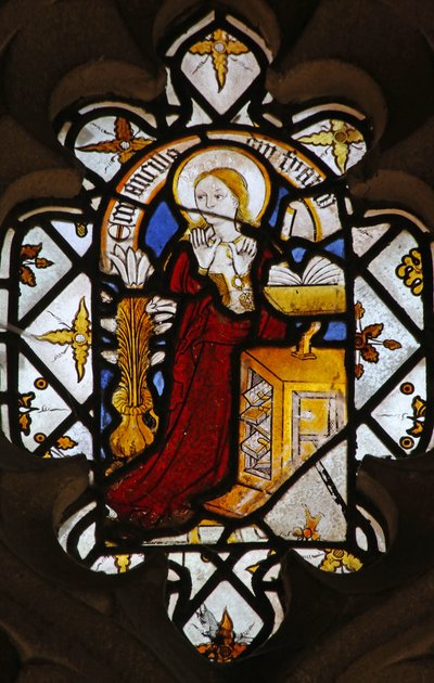 Finestra Cappella di San Nectan Ew che raffigura la Vergine Maria all