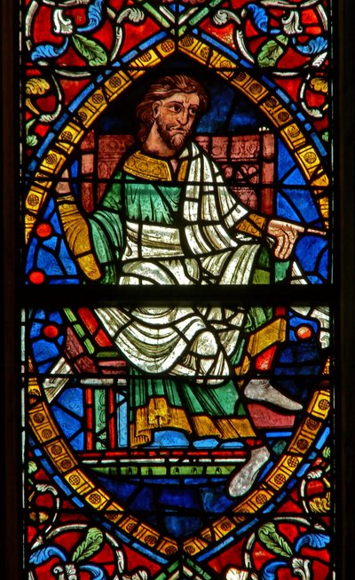 vetrata raffigurante una figura genealogica: Boaz da English School