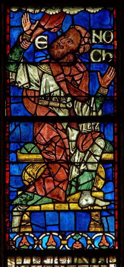 vetrata raffigurante una figura genealogica: Enoch da English School