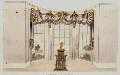 Tende per finestre, tavola 113 da Repository of Arts di Ackermann, pubblicato nel 1820 da English School