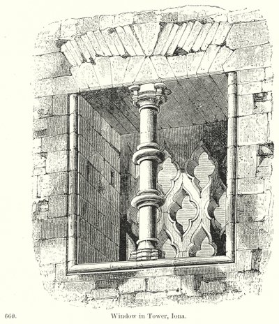 Finestra nella torre, Iona (incisione) da English School