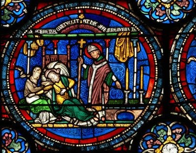 Scena da una finestra miracolosa di San Tommaso Becket: Julia Puintel viene mandata alla tomba da English School