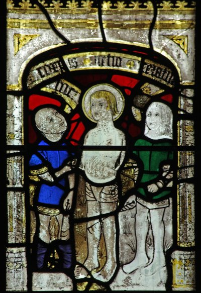 Vetrata n.6 raffigurante San Giorgio torturato con rastrelli di ferro da English School