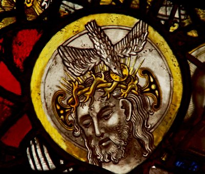 Finestra s1 che raffigura Cristo - dal pannello della Trinità da English School