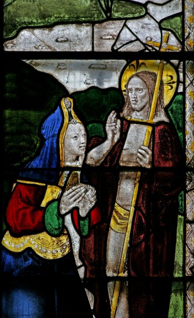 Finestra s3 raffigurante una scena di Resurrezione: Noli Me Tangere da English School