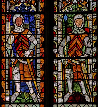 Finestra s4 che raffigura William Lord de la Zouche e Gilbert I de Clare da English School