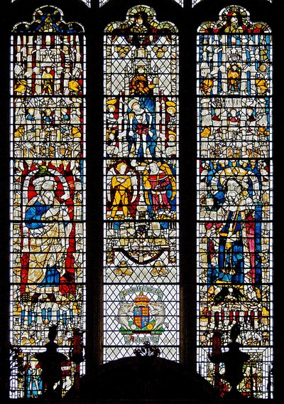Finestra w12 raffigurante Corpus Christi, Isaia e Re Edwin da English School