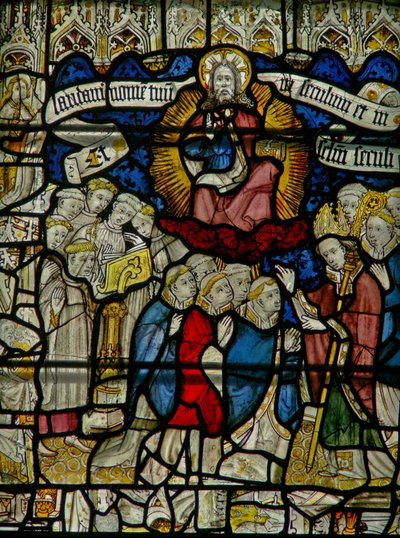 Finestra w25 raffigurante il Te Deum: il clero da English School