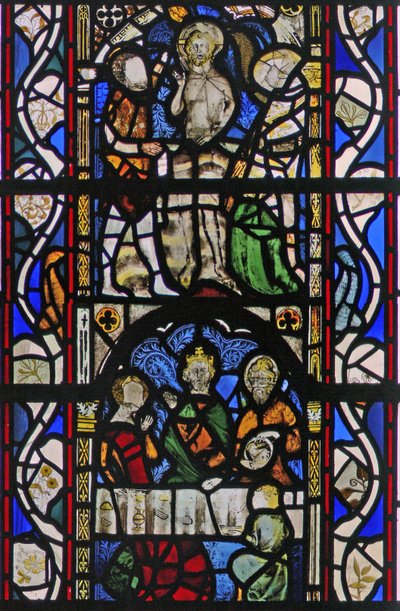 Vetrata w43 raffigurante San Giovanni Battista al Battesimo di Cristo nel fiume Giordano da English School