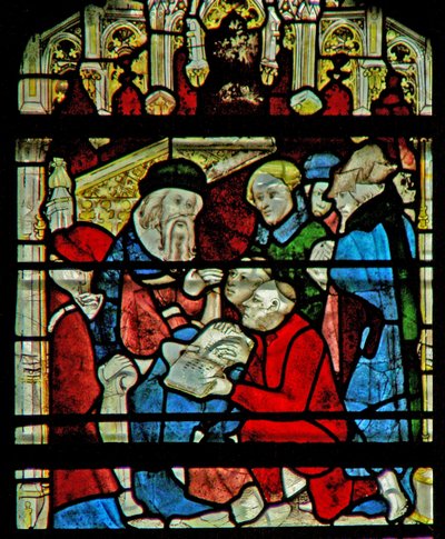 Vetrata w5 raffigurante una scena della vita di San Guglielmo da English School