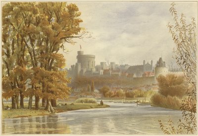Castello di Windsor dal Tamigi da English School