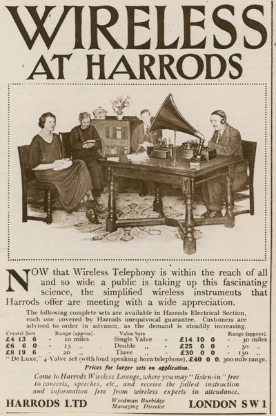 Radio senza fili da Harrods da English School