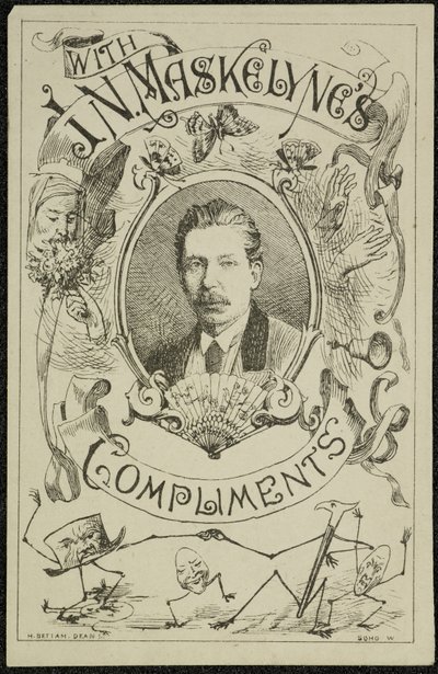 Con i complimenti di J. N. Maskelyne, c.1875 (incisione) da English School