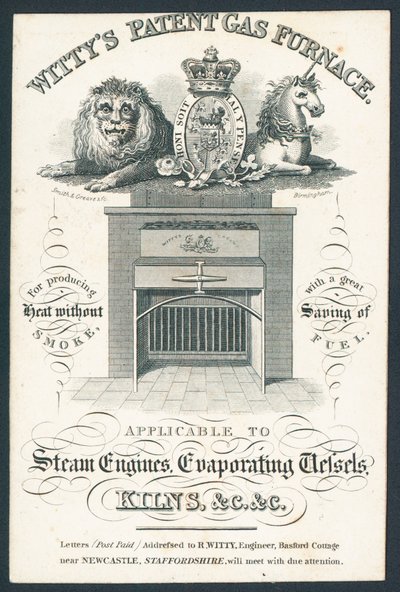 Wittys Patent Gas Furnace da English School