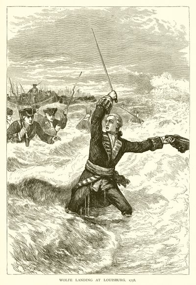 Sbarco di Wolfe a Louisburg, 1758 da English School
