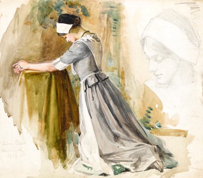 Donna in preghiera, c.1917 da English School