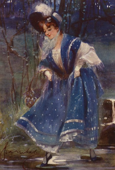 Donna in blu, design per calendario da English School