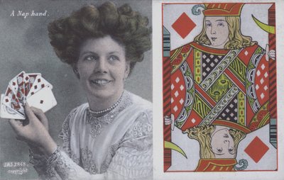Donna con carte da gioco e il Fante di Quadri da English School