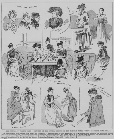 Donne che partecipano alla riunione annuale della Rational Dress Society, Queen