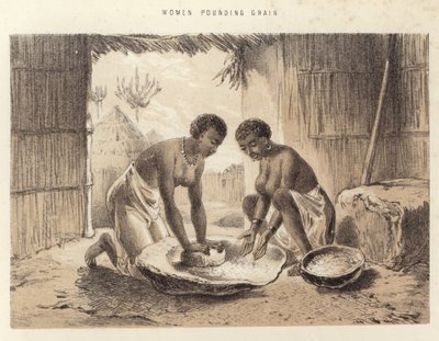 Donne che pestano il grano da English School