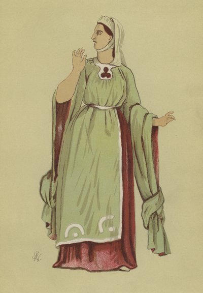 Costume femminile del regno di Enrico I da English School