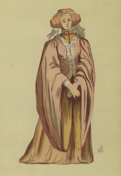 Costume femminile del regno di Riccardo II da English School