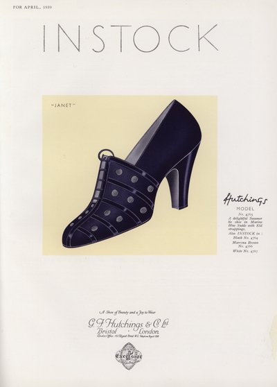 Pubblicità di scarpe da donna, anni 