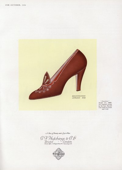 Pubblicità di scarpe da donna, anni 