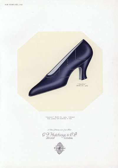 Pubblicità di scarpe da donna, anni 