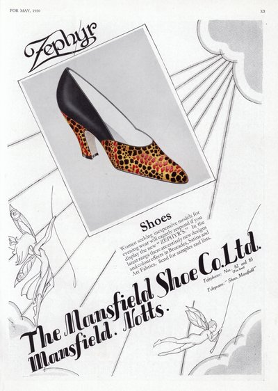 Pubblicità di scarpe da donna, anni 