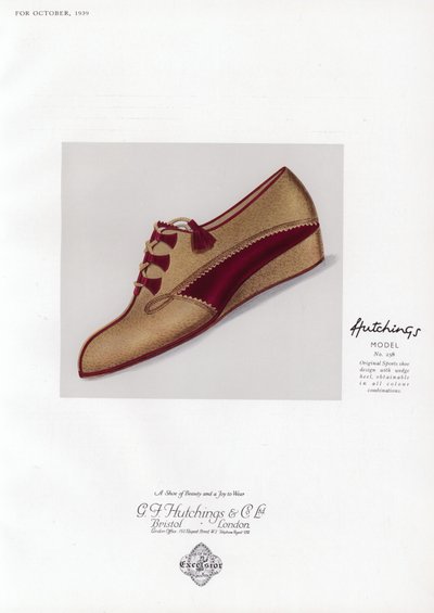 Pubblicità di scarpe da donna, anni 