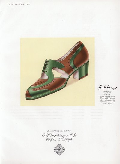 Pubblicità di scarpe da donna, anni 