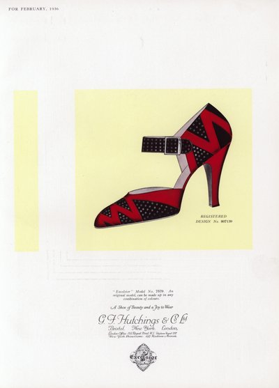 Pubblicità di scarpe da donna, anni 